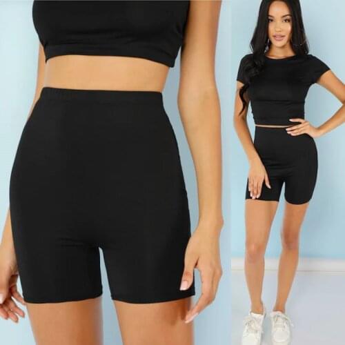 2020 Fashion Shorts For Women High Waist Black Hot Sexy Biker Shorts Korean Casual Fitness Slim Cotton Sweatpants Cycling Shorts