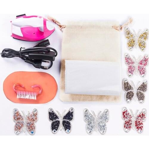 Rhinestone Patches Crystal Appliques Decorative Stickers Iron on Badges for Clothes Bag Pants Shoes Cellphone Case DIY Projects