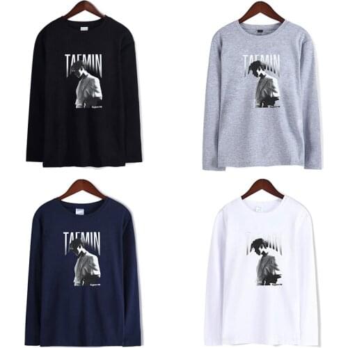 TAEMIN Kpop Super T-shirts Streetwear Fashion Men Women T Shirts Sportswear Homme Tee Shirt Long Sleeve T-shirt Sweatshirts Tops
