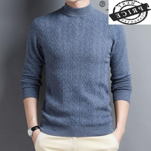 Winter Sweater Men Clothing 2021 Korean High Quality 100% Wool Pullover Mens Sweater Sheep Fur Pull Homme Hiver 22011 LW