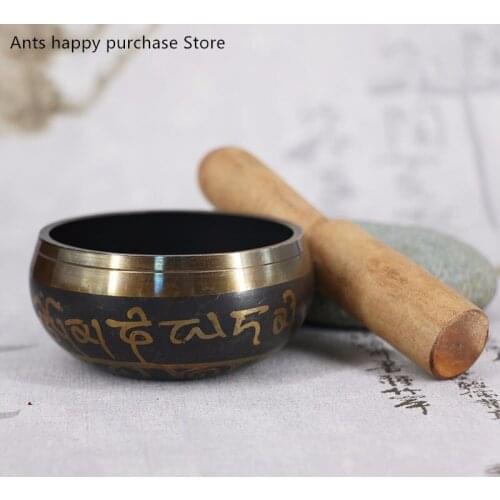 Nepal handmade Buddha Tibet bowl bowl ritual music therapy copper chime copper Tibetan Singing Bowl Buddhist Home decoration