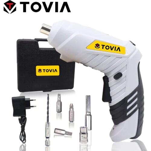 TOVIA 3.6V Electric Hand Screwdriver USB Cordless Screwdriver Lithium Foldable Screwdriver Battery with LED Light