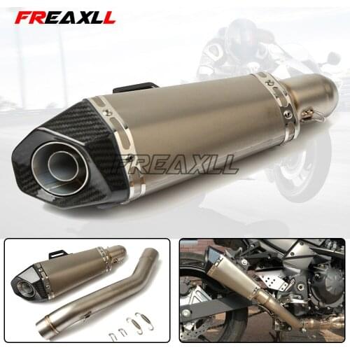 Motorcycle Z800 2013-2016 Exhaust Pipe Slip On Muffler Pipe and Mid Link Pipe Motorbike GP Exhaust Muffler Escape with DB Killer