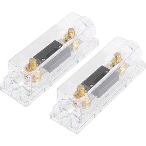 X Autohaux 2pcs Transparent Car Audio Video 60A 80A 100A 150A 200A 250A 300A ANL Fuse With In-Line Holder Fusible
