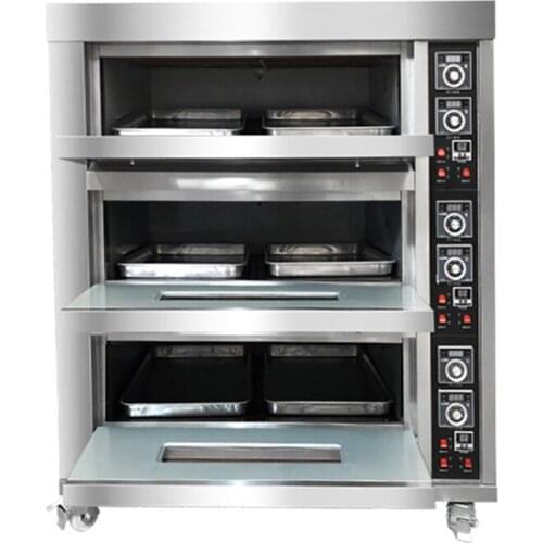 YCD-3-6D 380V Commercial Electric Oven Electric Bakery Oven for Pizza bread cake shop oven 19.8KW baking oven 3 layers 6 trays