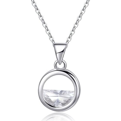 REETI 925 Sterling Silver ROUND Necklaces & Pendants For Women Fashion Lady Festival Gift Sterling-silver-jewelry