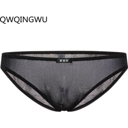 Sexy Briefs Men Underwear Bright Color Mesh Briefs Transparent Mens Sexy U Convex Lingerie Underwear Gay Gauze Cueca Briefs