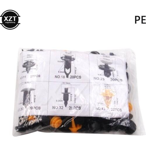 120pcs Plastic Mixed Car Fastener Vehicle Auto Bumper Clips Retainer Rivet Door Panel Fender Liner for Honda Toyota AUDI