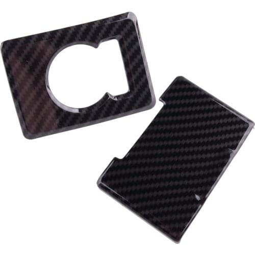 2Pcs Power Outlet Panel & 4WD Switch Cover Cap Trim Fit for Ford F150 2015 2016 2017 Black Carbon Fiber Texture Style Plastic