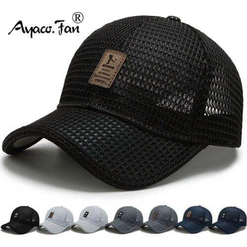 2021 Summer Women Men Mesh Baseball Cap Solid Snapback Label Stick Sunhat Outdoor Breathable Hip Hop Baseball Hats Casquette