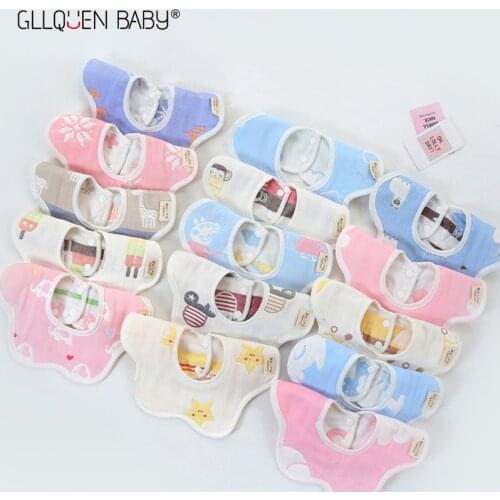 26 Styles Baby Bibs 360 Rotate Soft Degree Muslin Baby Kids Bandana Newborn Lovely Flowers Saliva Towel Baby Stuff Star Bibs