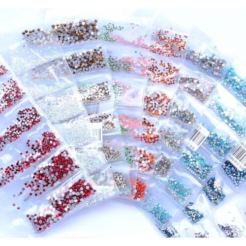 31 Colors SS3-SS10 Small Sizes Nails Art Crystal Glass Rhinestones For Nails 3D Nail Art Decoration Gems Low Shipping Cost Bulk