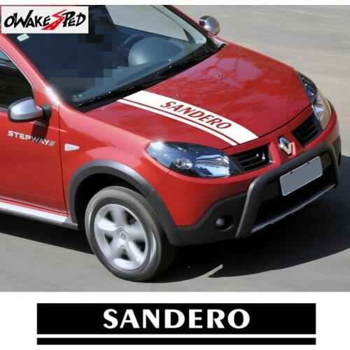 Auto Hood Sport Stripes Vinyl Decal Car Body Stickers For Dacia Sandero Car Styling Bonnet Engine Cover Decor Sticker