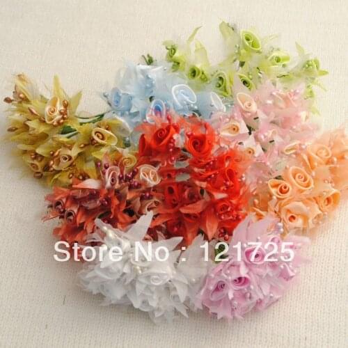 Free Shipping Flowers Mini artificial Flower Hand Made Small Wedding Bouquet Scrapbooking Decor