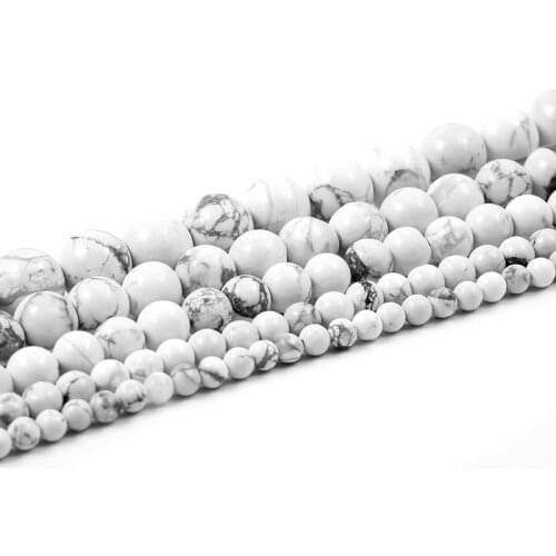 4-12mm Round Natural Stone Beads Matte Frosted White Howlite Loose Beads For Bracelet Necklace Jewelry Making