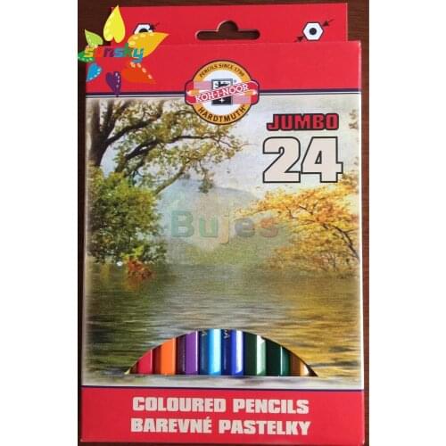 Czech Original Thick bar hexagonal 24 color pencil students artist pencil 5.6mm big core school Supplies painting color supply