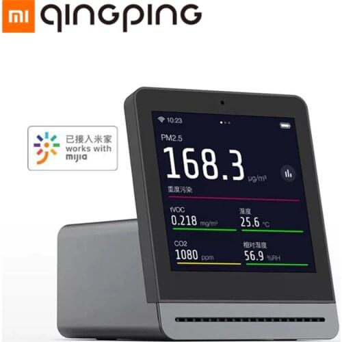 Xiaomi Qingping Air Detector Retina Touch IPS Screen Mobile Touch Operation Mijia APP Pm2.5 Air Monitor for Indoor Outdoor