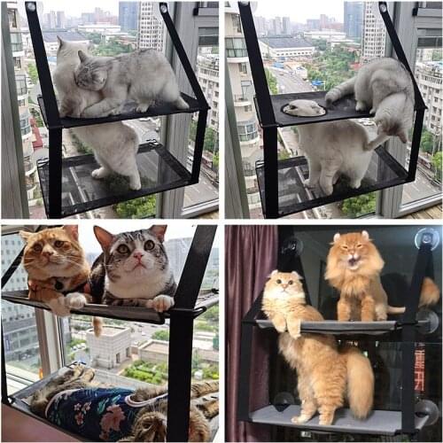 Pet Beds Cute Pet Hanging Beds Bearing 10kg Cat Sunny Window Seat Mount Pet Cat Hammock Comfortable Cat Pet Bed Shelf Seat Beds