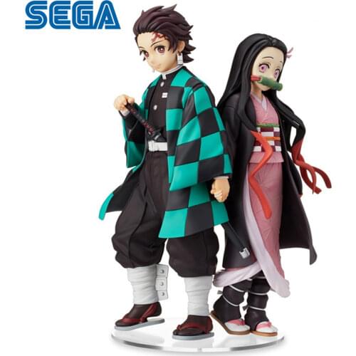 Glazovin Original Sega Demon Slayer Kamado Tanjirou Nezuko Hold hands PVC Action Figure Toys Statue Collection Model Doll Gift