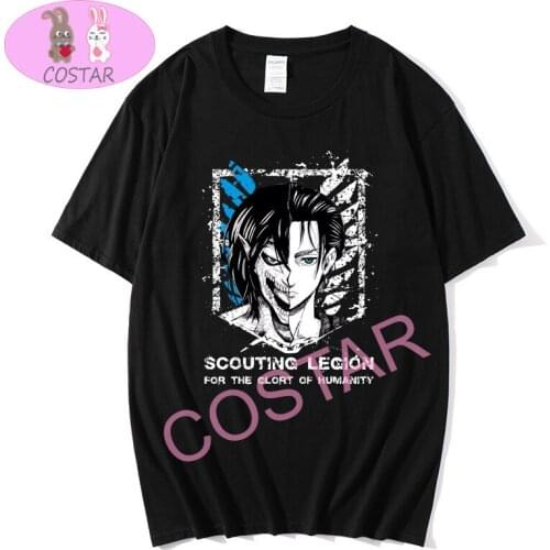 COSTAR Anime Attack on Titan SCOUTING LEGION Eren Jaeger Printed Soft Wearing Fashion T-shirt Harajuku Unisex Tees