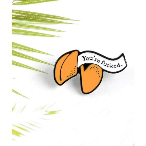 Personality Banner Orange Brooches Cartoon Letter Pins Fashion Backpack Button Badges Clothes Jewelry Gifts For kids Friends