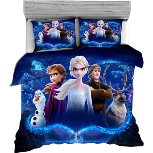 Disney Bedding Set Queen King Bedding Set Children Girls Bedroom Decoration Down Quilt Cover Pillowcase Home Textile Frozen