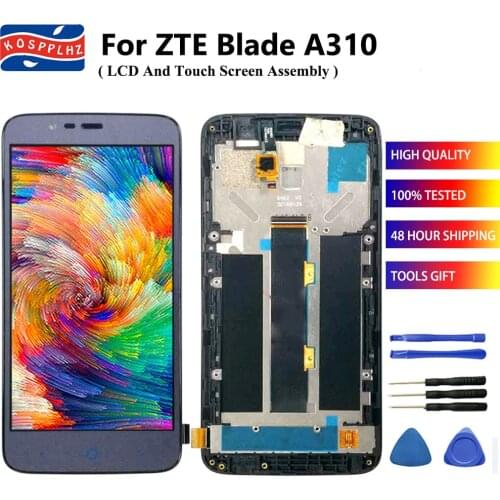 KOSPPLHZ 5.0" For ZTE Blade A310 LCD Display + Touch Screen Digitizer Assemebly Original Frame Quality Replacement ZTE A 310