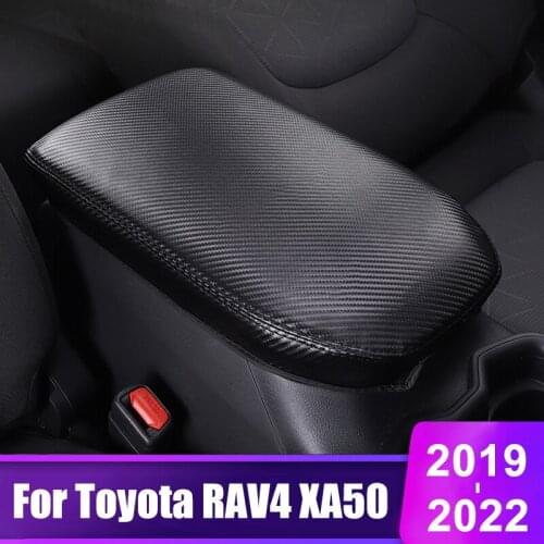 PU Leather Car Interior Armrests Storage Box Cover Trim Decoration For Toyota RAV4 2019 2020 2021 RAV 4 XA50 Car Accessories