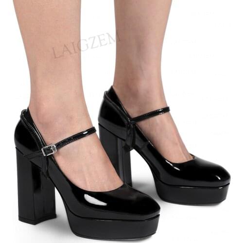 LAIGZEM Leather Pumps