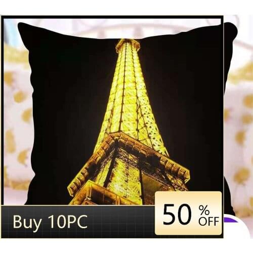 Landscape Series Cushion Cover Famous French Building Pillowcase Tower Photos From All Angles Home Decoration Throw Pillow Cover