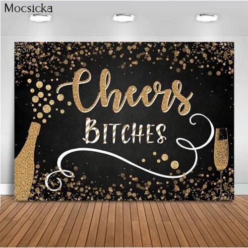 Mocsicka Birthday Party Background Champagne Glass Decoration Style Adult Party Photo Background Photography Studio