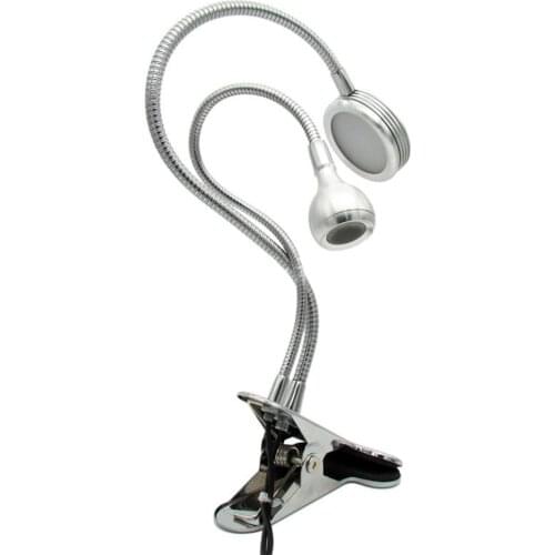 2 IN 1 Clip Table Lamp Design USB Adjustable Cold White Desk Light for Eyebrow Tattoo Nail Art Beauty Makeup Fishing