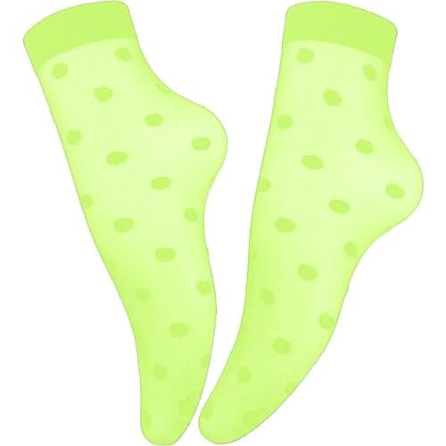 Neon Color Women Socks Green Pink Black Khaki Polka Dot Silk Socks Summer Hot Fashion Transparent Sock Short Thin Anti-Hook Sock