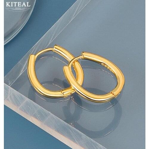 KITEAL 2020 new hit silver plated earrings earring female 2020 for women Simple ellipse earring for women prices in euros