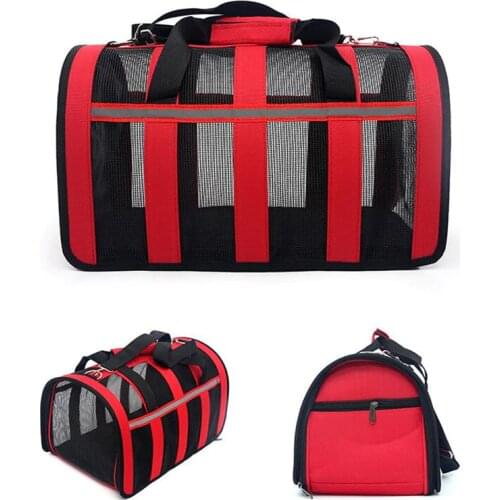 Durable Dog Handbag Breathable Mesh Cat Cage Portable Folding Bag Carrier Shoulder Bags For Pet Dog Kitten(S/M/L)
