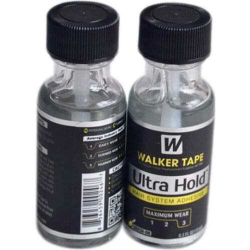 Professional Hair Glue 0.5floz 15ML Ultra Hold Glue Mens Toupee Tape Hair System Adhesives Brush For Lace Wig/Toupee Soft-bond