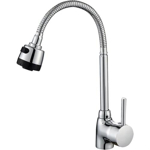 Kitchen Faucets, Stainless Steel Kitchen Mixer Tap, Sink Tap Sprayer, Single Handle Single Hole Swivel Kitchen Faucet