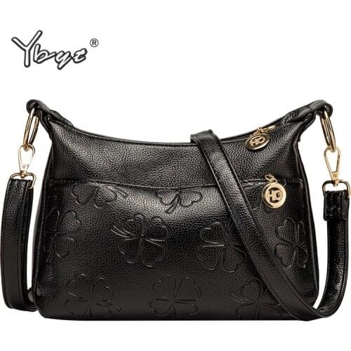 YBYT fashion printing soft PU leather women luxury handbags high quality ladies shoulder crossbody bag casual summer beach bag