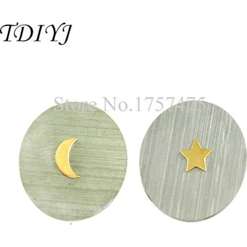TDIYJ New Design 22mm Assorted Stainless Steel Window Plates Moon Star Your Style for 30mm Floating Glass Locket 100Pcs