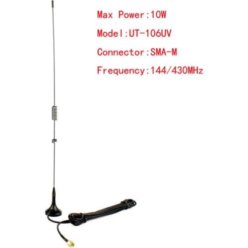 UT-106UV SMA-Female/Male/BNC Dual Band Magnetic Vehicle-mounted Antenna For Walkie Talkie BaoFeng UV-5R UV-B6 BF-888S etc