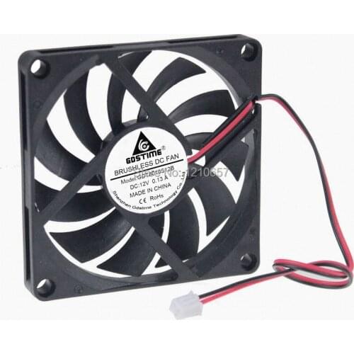 1 Pcs Gdstime Brushless Axial Industrial Flow Cooling Fans 80mm 80x80x10mm 8010S DC 12V 2P Duct Ventilation Cooler Fan