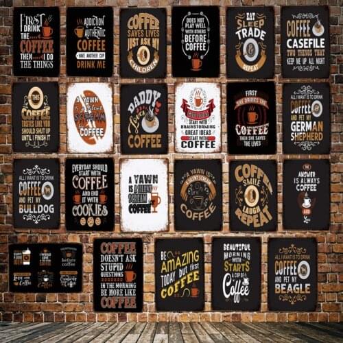 [ WellCraft ] Be Amazing today But First COFFEE Metal Plaque Wall Tin Signs Custom Cafe quote Decor LT-1930