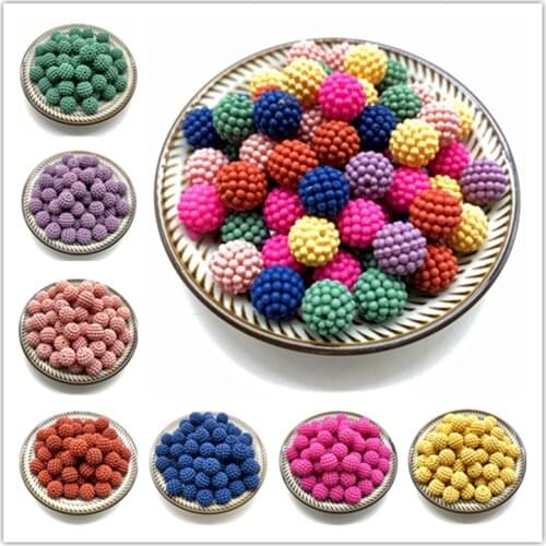 10mm 20pcs Acrylic Beads Bayberry Beads Round Loose Beads Fit Europe Beads For Jewelry Making DIY Accessories