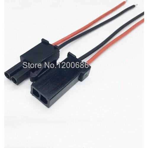 10CM 22AWG Molex 3.0mm 2pin Micro-Fit 3.0 Housing Dual Row 2 Circuits Black wire cable 3.0 Female Crimp Terminals 43030