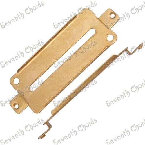 2 Pcs Brass Humbucker Pickup Baseplate One-line Hole For Electric Guitar Width 30mm - Length 70mm