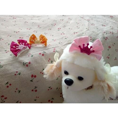 2016 Pets accessory Rabbit clip Cute Bow Crown pet hair Barrettes Dog Teddy hairpins dog accessories 20pcs/lot