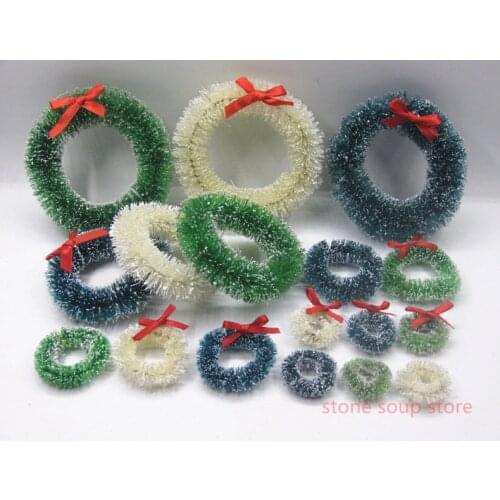 3-10pcs Mini Natural Sisal Wreaths Christmas Decorations For Home Small Ornament Xmas Tree Pendant 3-9cm