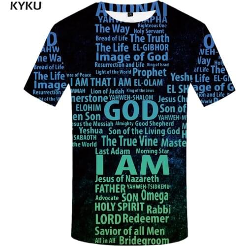 3d Tshirt Jesus T-shirt Men Letter Tshirts Casual Abstract Shirt Print Hip Hop T-shirts 3d Anime Clothes Short Sleeve Punk Rock