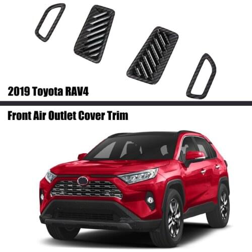 For Toyota RAV4 2019 2020 2021 Car Interior Front Upper Air Vent Outlet Cover Trim 4pcs ABS Plastic Auto Accessories