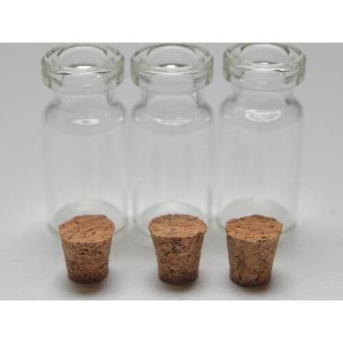 50pcs Fashion 2ml Small Cute Mini Wishing Glass Bottles Cork Clear Vials Jars Containers Free Shipping
